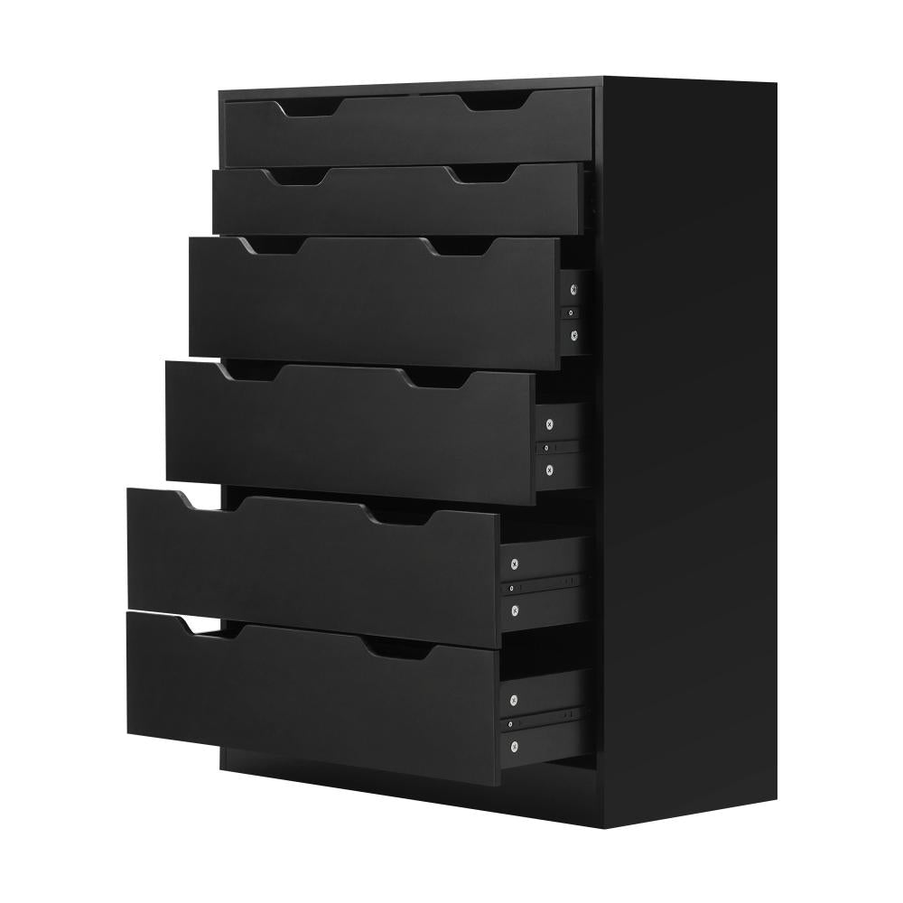 Parisi Bedroom 6 Chest of Drawers Tallboy Cabinet | Handle Pull Modern Tallboy Storage Cabinet