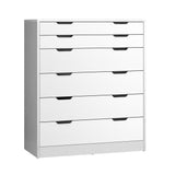 Parisi Bedroom 6 Chest of Drawers Tallboy Cabinet | Handle Pull Modern Tallboy Storage Cabinet