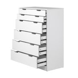 Parisi Bedroom 6 Chest of Drawers Tallboy Cabinet | Handle Pull Modern Tallboy Storage Cabinet