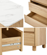Ferrara 4 or 6 Chest of Drawers Dresser Unit | Two Tone Marble Style Storage Bedroom Cabinet