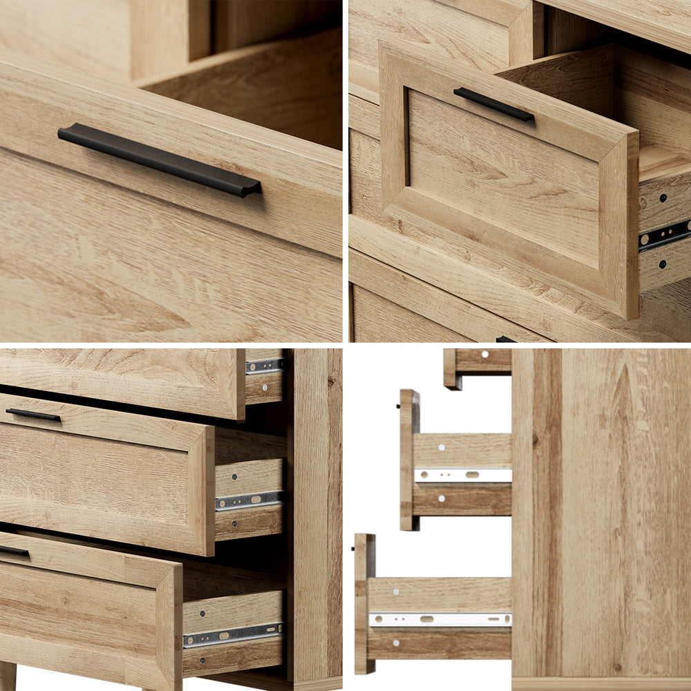 Essenza Mila 5 Draw Modern Dresser Tallboy | 5 Draw Chest Of Drawers Wooden Storage Unit