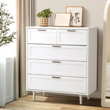 Essenza Mila 5 Draw Modern Dresser Tallboy | 5 Draw Chest Of Drawers Wooden Storage Unit