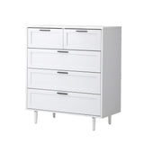 Essenza Mila 5 Draw Modern Dresser Tallboy | 5 Draw Chest Of Drawers Wooden Storage Unit