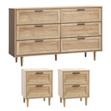 Essenza Mila Chest Of Drawers 2 Bedsides Bedroom Package | Elegant Wooden Storage Bedroom Set