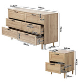 Essenza Mila Chest Of Drawers 2 Bedsides Bedroom Package | Elegant Wooden Storage Bedroom Set