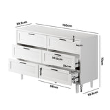 Essenza Mila 6 Draw Modern Dresser Tallboy | 6 Draw Chest Of Drawers Wooden Storage Unit