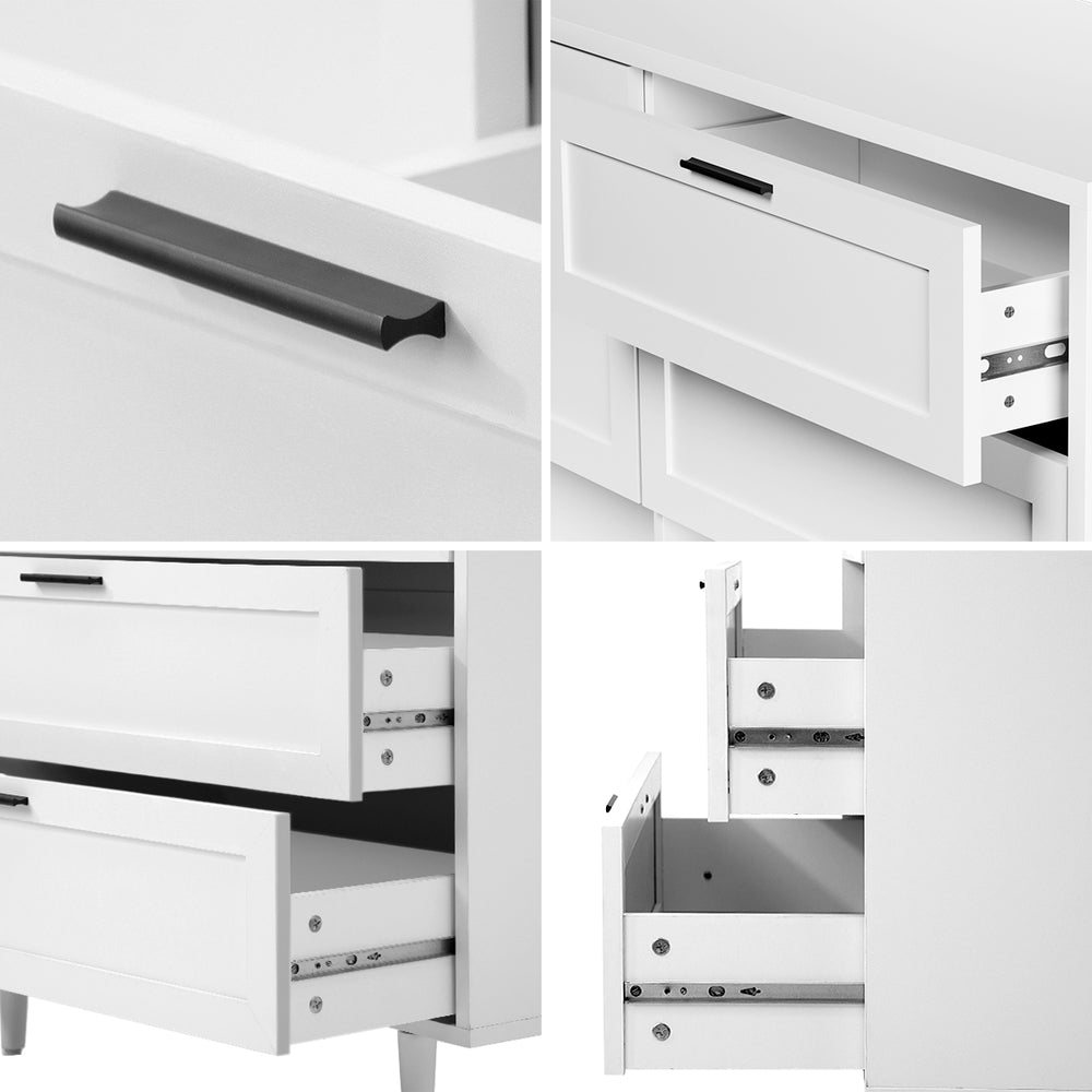 Essenza Mila 6 Draw Modern Dresser Tallboy | 6 Draw Chest Of Drawers Wooden Storage Unit