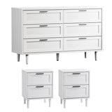 Essenza Mila Chest Of Drawers 2 Bedsides Bedroom Package | Elegant Wooden Storage Bedroom Set