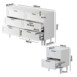 Essenza Mila Chest Of Drawers 2 Bedsides Bedroom Package | Elegant Wooden Storage Bedroom Set