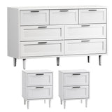 Essenza Mila Chest Of Drawers 2 Bedsides Bedroom Package | Elegant Wooden Storage Bedroom Set