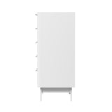 Alina Ripple Effect Modern 5 Chest Of Drawers | Scandi 5 Draw Tallboy Storage Unit