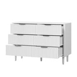 Alina Ripple Effect Modern 6 Chest Of Drawers | Scandi 6 Draw Tallboy Storage Unit