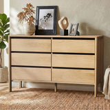 Aston 6 Chest Of Draws Handle Free Dresser Unit | Modern Scandi Style Six Draw Lowboy