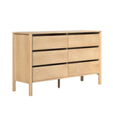 Aston 6 Chest Of Draws Handle Free Dresser Unit | Modern Scandi Style Six Draw Lowboy