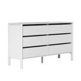 Aston 6 Chest Of Draws Handle Free Dresser Unit | Modern Scandi Style Six Draw Lowboy