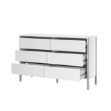 Aston 6 Chest Of Draws Handle Free Dresser Unit | Modern Scandi Style Six Draw Lowboy