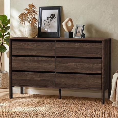 Aston 6 Chest Of Draws Handle Free Dresser Unit | Modern Scandi Style Six Draw Lowboy