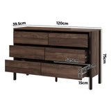 Aston 6 Chest Of Draws Handle Free Dresser Unit | Modern Scandi Style Six Draw Lowboy