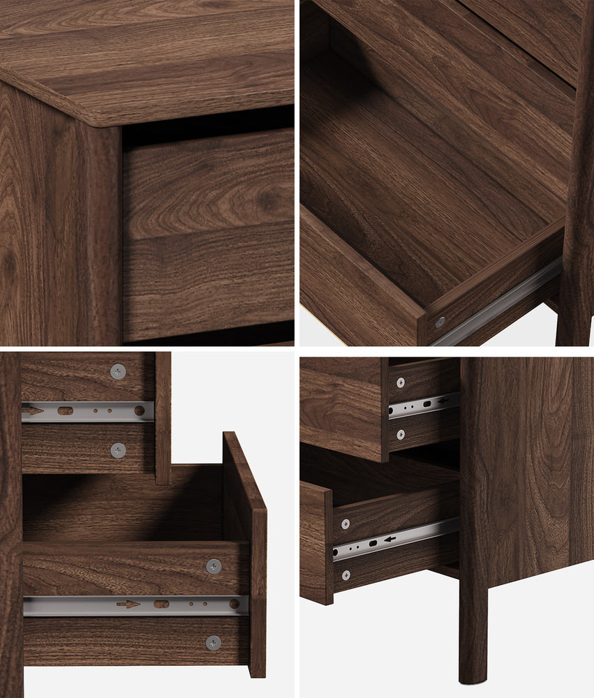 Aston 6 Chest Of Draws Handle Free Dresser Unit | Modern Scandi Style Six Draw Lowboy