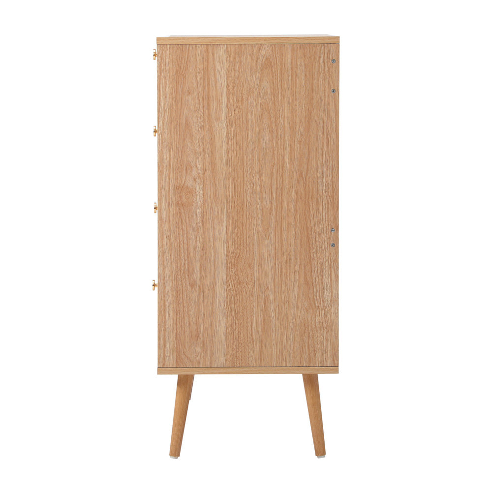 Cozzi 5 or 6 Draw Wood Rattan Dresser Unit | Tallboy Chest Of Drawers Storage Unit
