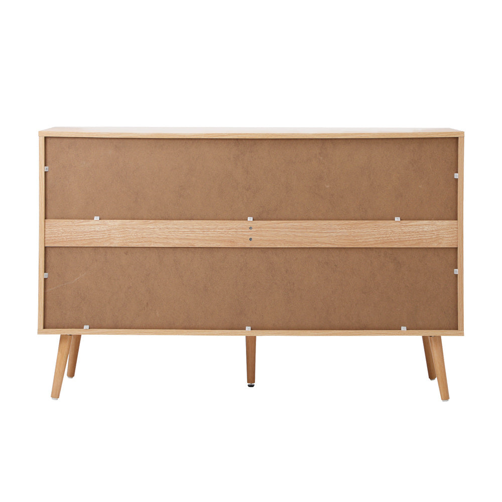 Cozzi 5 or 6 Draw Wood Rattan Dresser Unit | Tallboy Chest Of Drawers Storage Unit