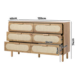 Maison Rattan 6 Chest of Drawers Dresser Cabinet | Rattan Storage Unit Furniture