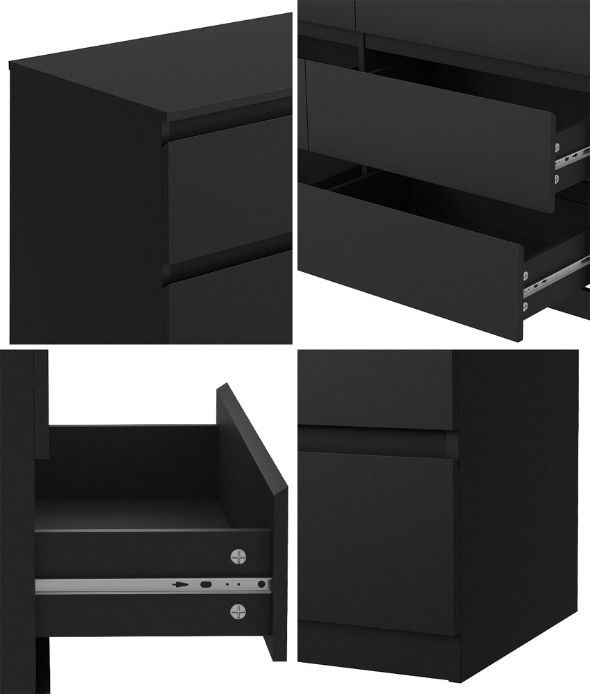 Essenza Modern 6 Chest Of Drawers Storage Cabinet | Elegant Wooden Fingerpull Storage Unit