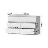 Essenza Modern 6 Chest Of Drawers Storage Cabinet | Elegant Wooden Fingerpull Storage Unit