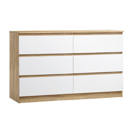 Essenza Modern 6 Chest Of Drawers Storage Cabinet | Elegant Wooden Fingerpull Storage Unit