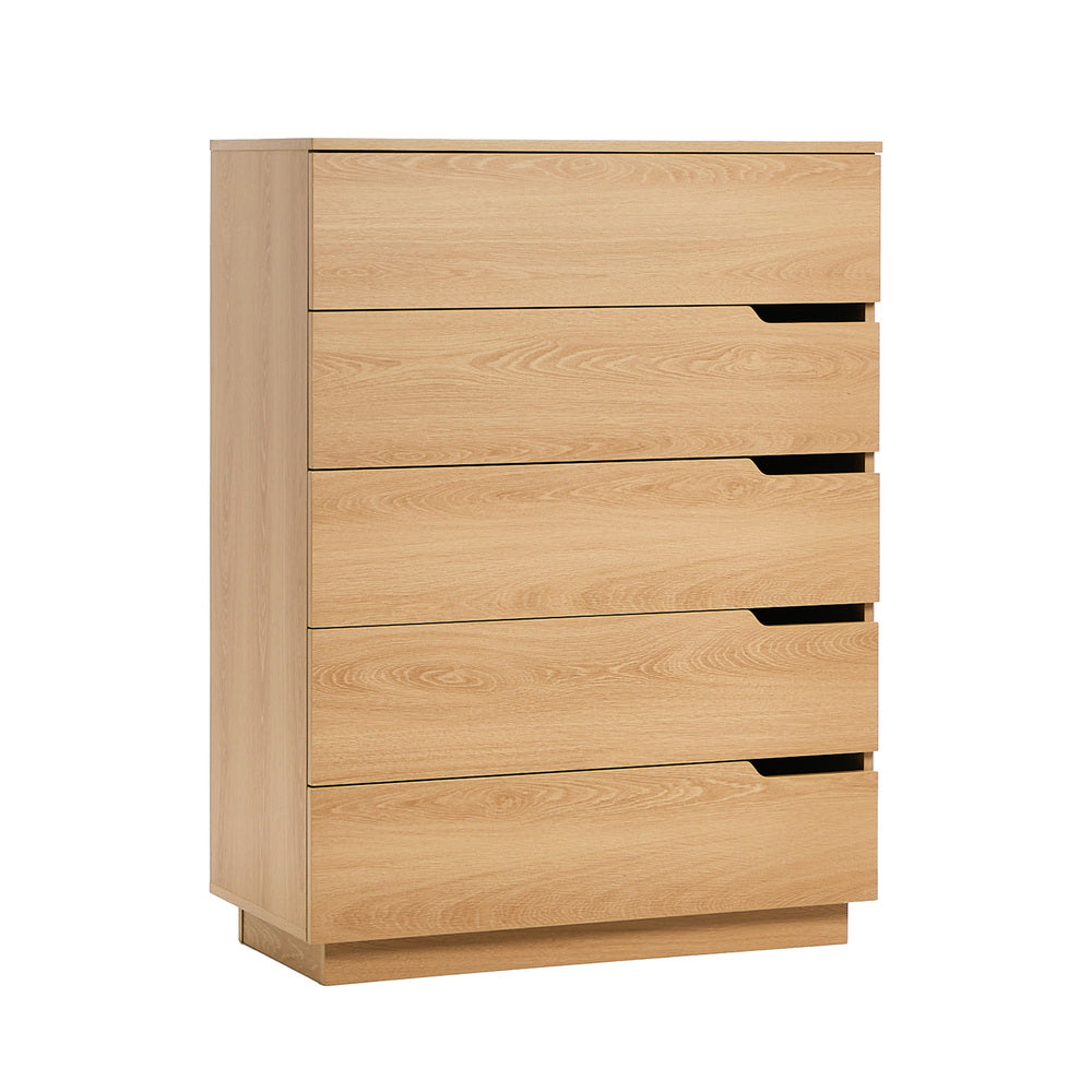 Urbino 5 Draw Modern Dresser Tallboy | 5 Draw Chest Of Drawers Wooden Storage Unit
