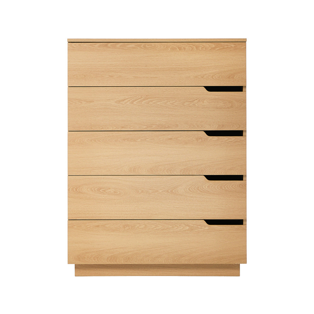 Urbino 5 Draw Modern Dresser Tallboy | 5 Draw Chest Of Drawers Wooden Storage Unit