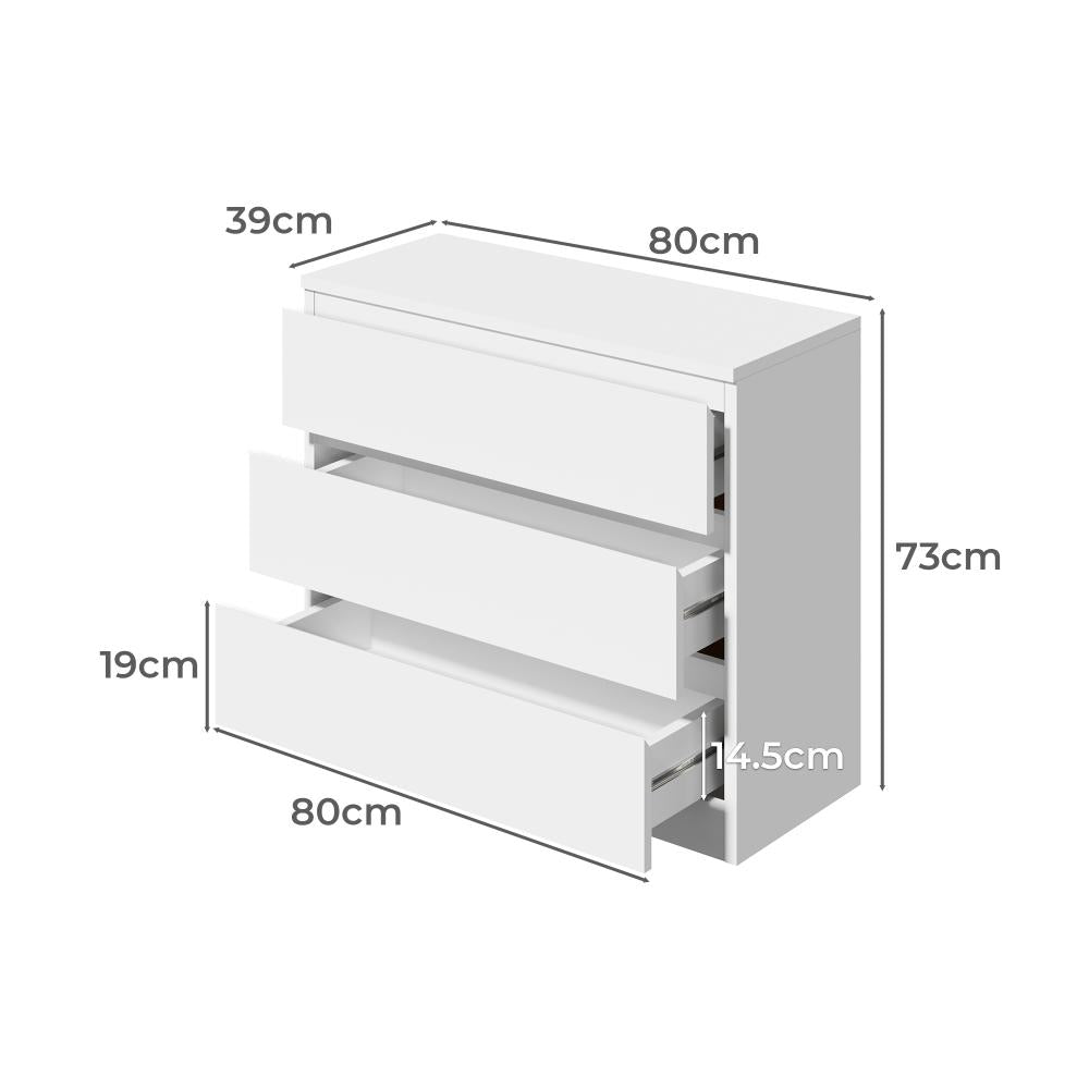 Santori Blanco Modern Chest Of Drawers Storage Cabinet | Elegant White Wooden Tallboy