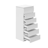 Santori Blanco Modern Chest Of Drawers Storage Cabinet | Elegant White Wooden Tallboy