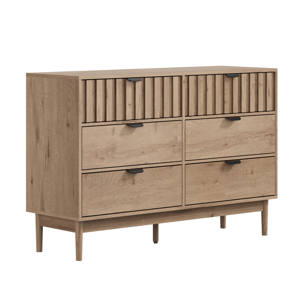 Centrum Aria 6 Drawer Tallboy Dresser | Modern Bedroom Storage Unit Cabinet