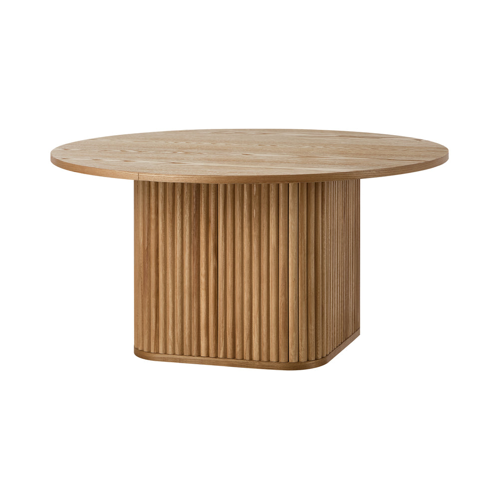 Aspire Fluted Round 80cm Coffee Table | Modern Wooden Slatted Design Coffee Table