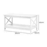 Palermo X-Beam 2 Tier Wooden Coffee Table | Modern Versatile Coffee Table