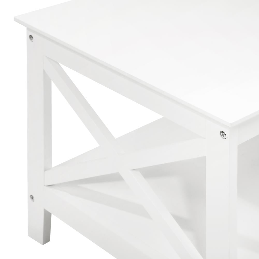 Palermo X-Beam 2 Tier Wooden Coffee Table | Modern Versatile Coffee Table