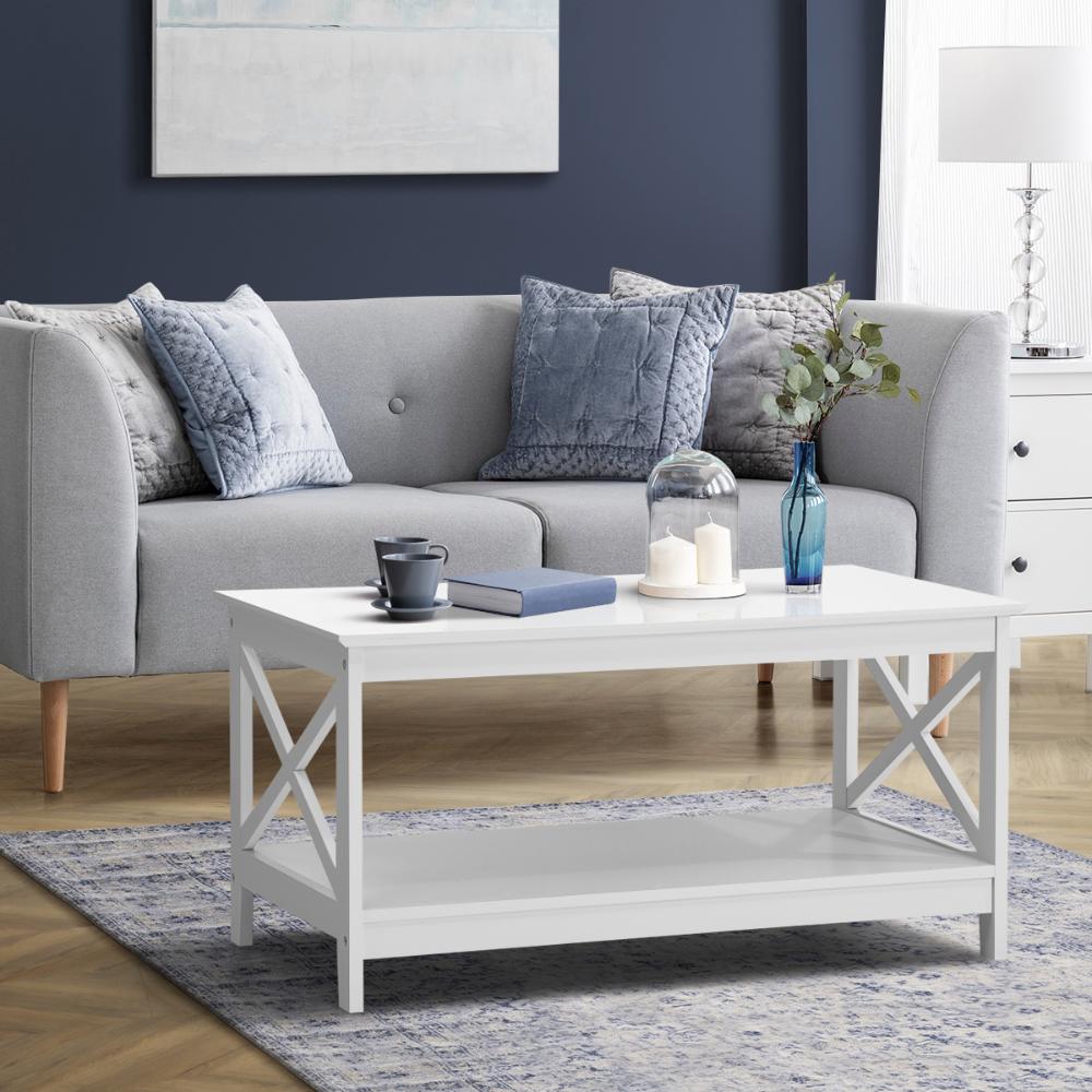 Palermo X-Beam 2 Tier Wooden Coffee Table | Modern Versatile Coffee Table