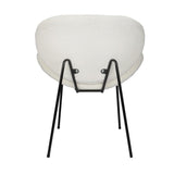 Set of Two Teddy Boucle Miami Dining Room Chairs in White | Sherpa Feel Plush Modern Accent Chairs
