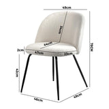 Set of Two Teddy Boucle Miami Dining Room Chairs in White | Sherpa Feel Plush Modern Accent Chairs