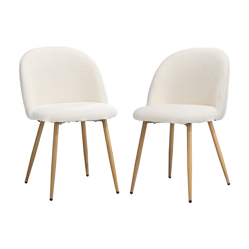 Set of Two Teddy Lilo Boucle Fabric Dining Chairs | Premium Boucle Fabric Dining Chair Set