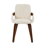 Set of Two Brunson PU Leather Modern Dining Chairs | Curved Luxe Dining Chairs