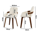 Set of Two Brunson PU Leather Modern Dining Chairs | Curved Luxe Dining Chairs