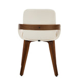 Set of Two Brunson PU Leather Modern Dining Chairs | Curved Luxe Dining Chairs