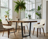 Set of Two Brunson PU Leather Modern Dining Chairs | Curved Luxe Dining Chairs