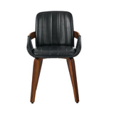 Set of Two Brunson PU Leather Modern Dining Chairs | Curved Luxe Dining Chairs
