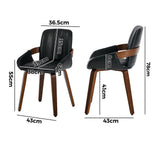Set of Two Brunson PU Leather Modern Dining Chairs | Curved Luxe Dining Chairs