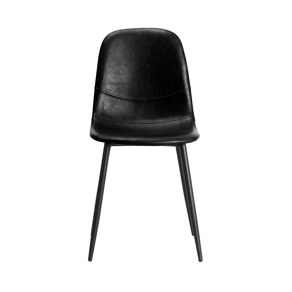 Set of 2 Murano PU Leather Soft Padded Dining Room Chairs | Slim PU Leather Modern Dining Chairs Set