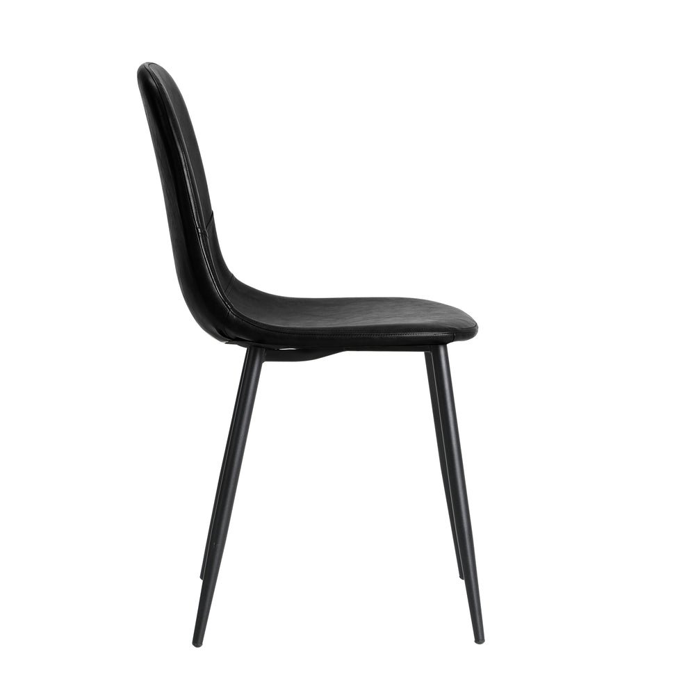 Set of 2 Murano PU Leather Soft Padded Dining Room Chairs | Slim PU Leather Modern Dining Chairs Set