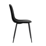 Set of 2 Murano PU Leather Soft Padded Dining Room Chairs | Slim PU Leather Modern Dining Chairs Set